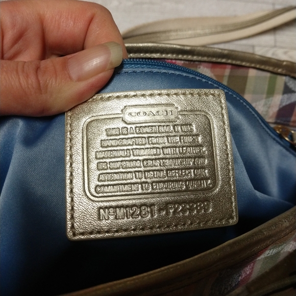 New Coach Poppy ‘Madras’ Plaid Signature C Canvas Tote & Billfold Set WoW!!!! - Picture 13 of 14